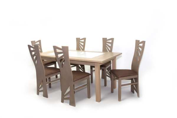 Stella asztal Stella székkel - 6 személyes étkezőgarnitúra
