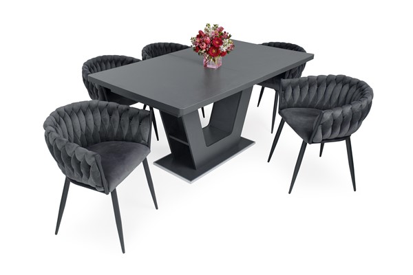 Deluxe szék Prága asztallal - 5 személyes étkezőgarnitúra