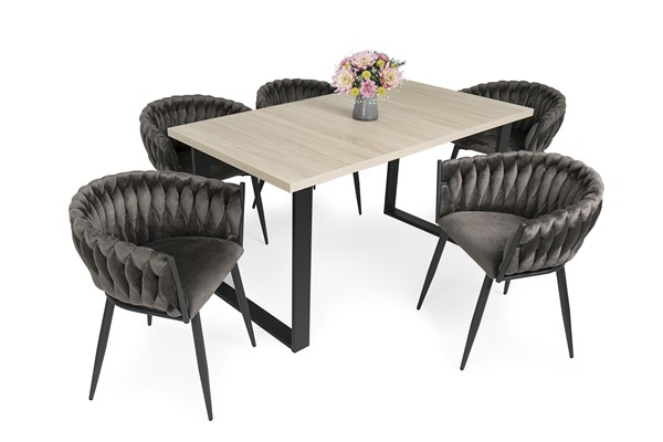 Deluxe szék Zoé asztallal - 5 személyes étkezőgarnitúra