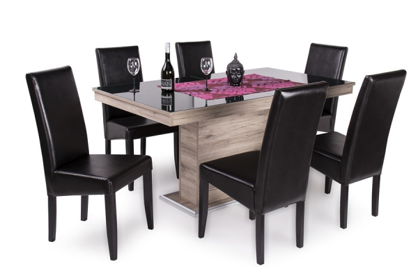 Flóra plusz asztal Berta székkel - 6 személyes étkezőgarnitúra