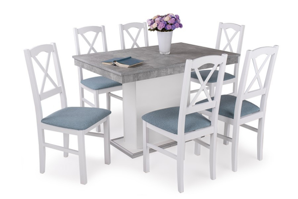 Kis Flóra asztal Niló székkel - 6 személyes étkezőgarnitúra