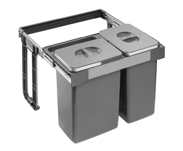 EKOTECH - Beépíthető hulladékgyűjtő FREE JAZZ SHORT 60 - 2x15 liter (MK)