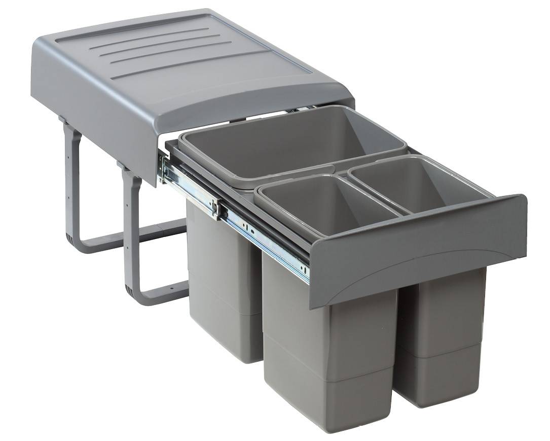 EKOTECH - Beépíthető hulladékgyűjtő MEGA 40 - 1x15 liter+2x7 liter (MK)