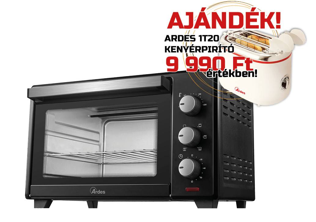 ARDES 6231B 30 literes légkeveréses elektromos mini sütő ajándék ARDES 1T20 kenyérpirítóval (MK)